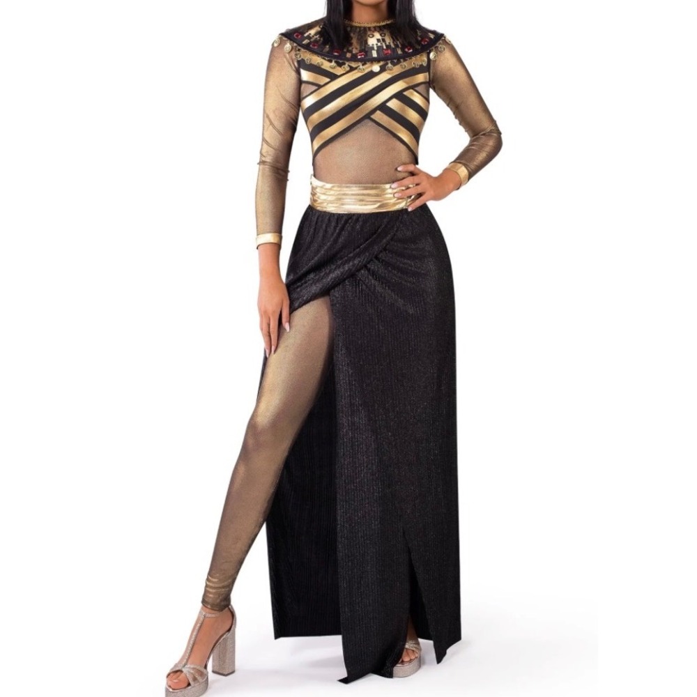 Spooktacular Creations Women Queen Cleopatra Costume Gold Black Plus Size Set